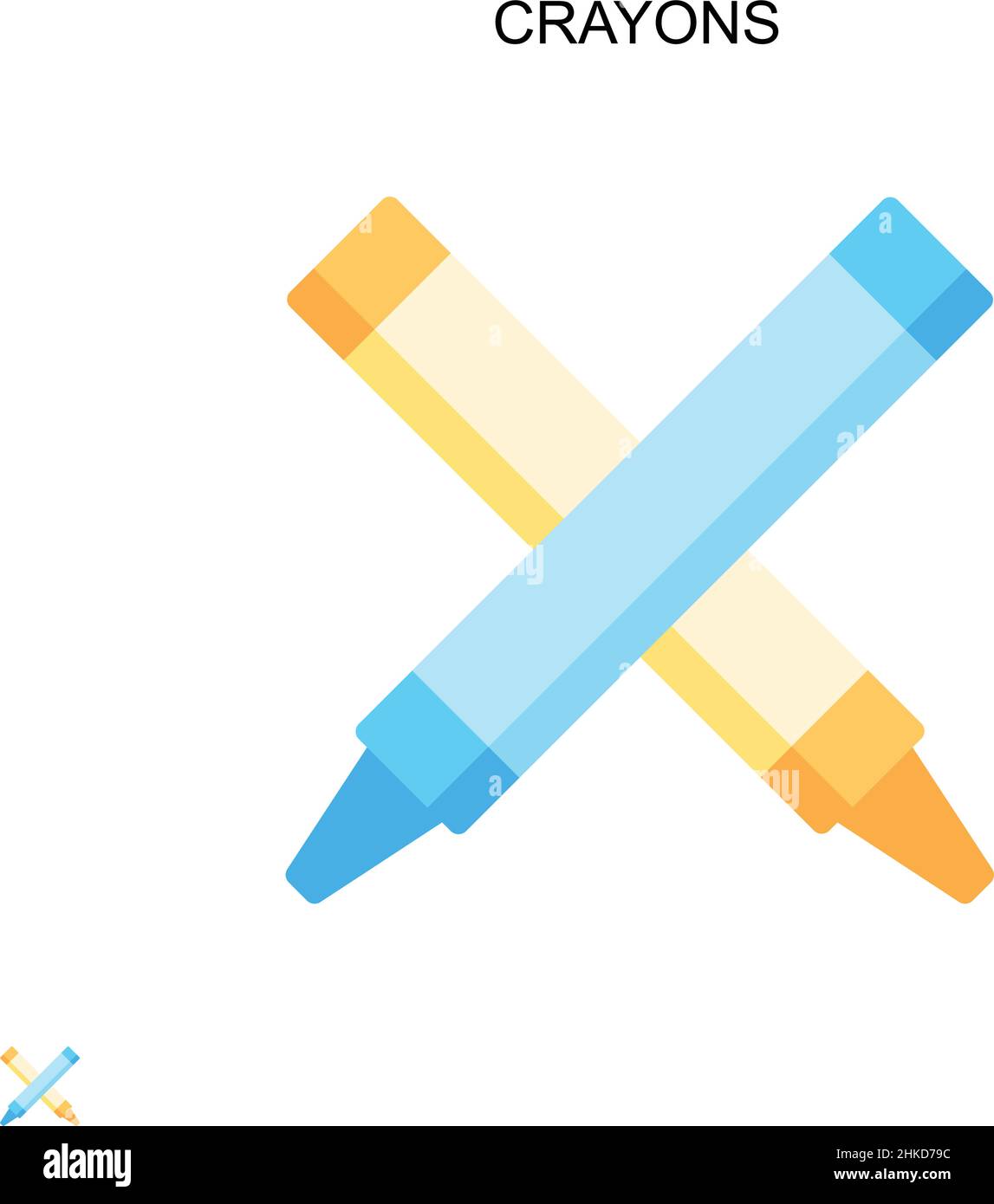 Crayons Simple vector icon. Illustration symbol design template for web ...