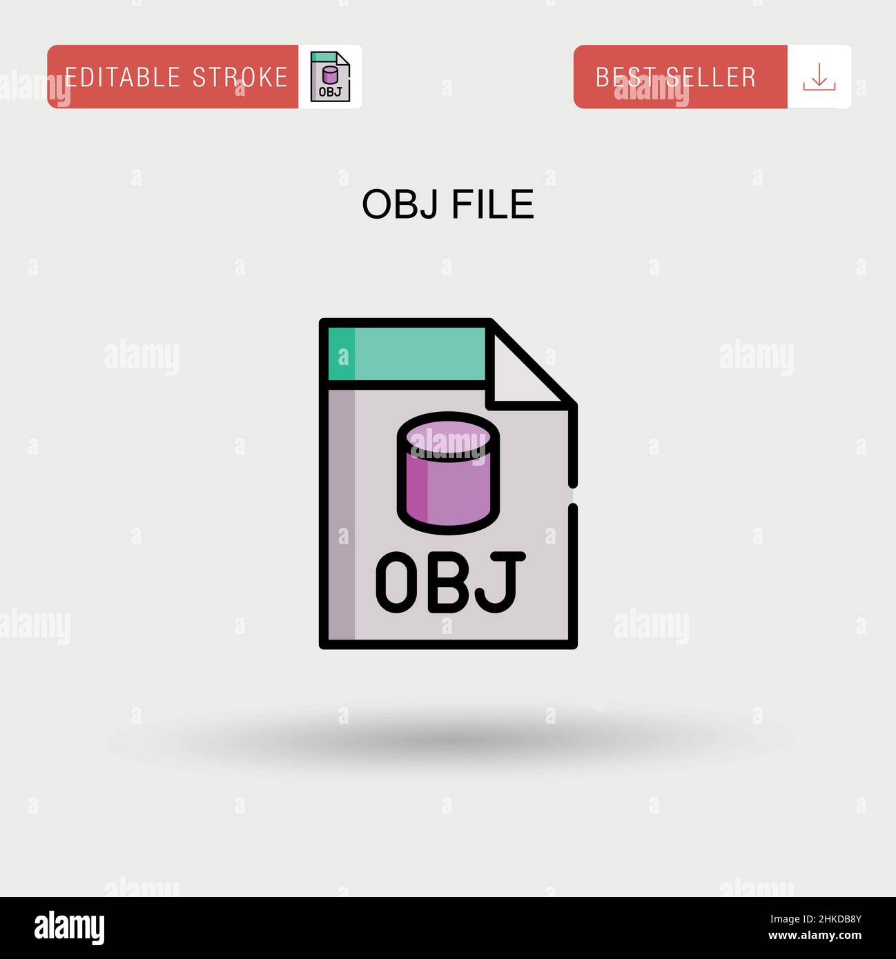 Obj file Simple vector icon. Stock Vector