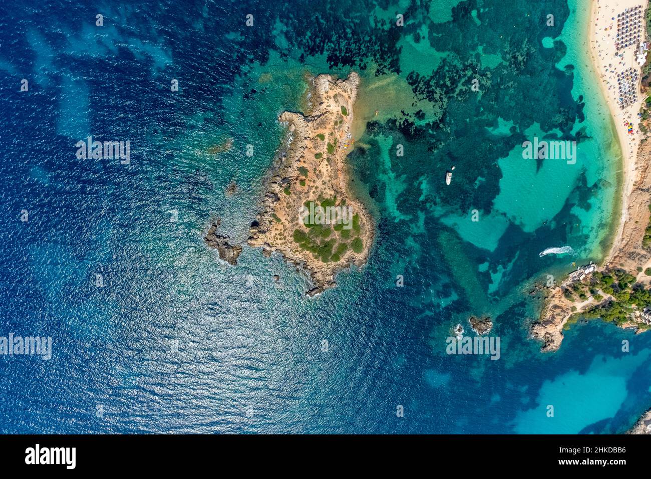 Aerial view, illa d'en Sales island, Portals Nous, Calvià, Mallorca