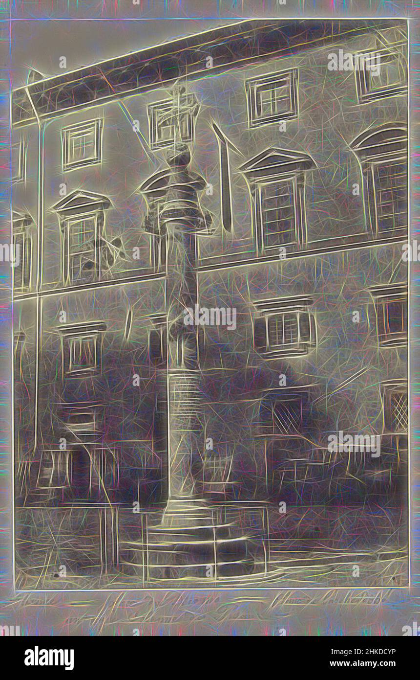 Inspired by Colonna di San Zanobi in the Piazza San Giovanni in Florence, Italy, Florence, Place du Duomo, Italy, 1855 - 1865, salted paper print, height 256 mm × width 177 mmheight 423 mm × width 296 mm, Reimagined by Artotop. Classic art reinvented with a modern twist. Design of warm cheerful glowing of brightness and light ray radiance. Photography inspired by surrealism and futurism, embracing dynamic energy of modern technology, movement, speed and revolutionize culture Stock Photo