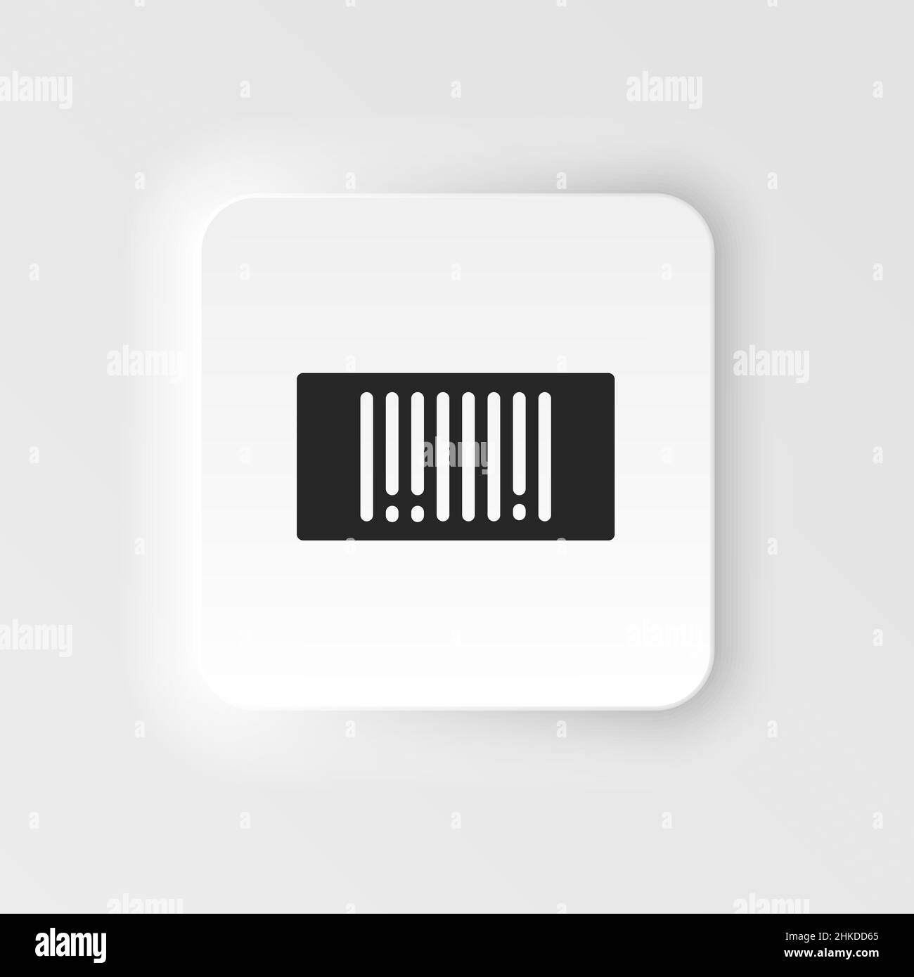 Mass production, bar code neumorphic style vector icon. Simple element illustration from UI concept. Mass production, bar code neumorphic style vector Stock Vector