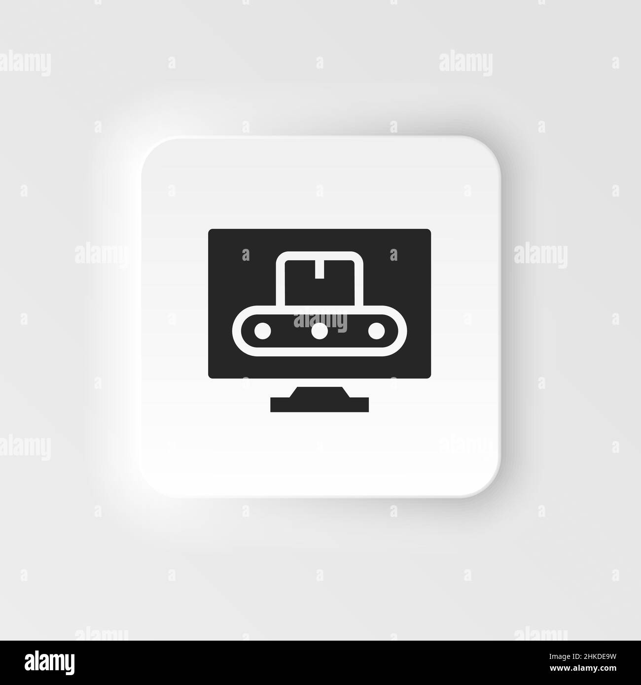 Mass production, computer neumorphic style vector icon. Simple element illustration from UI concept. Mass production, computer neumorphic style vector Stock Vector