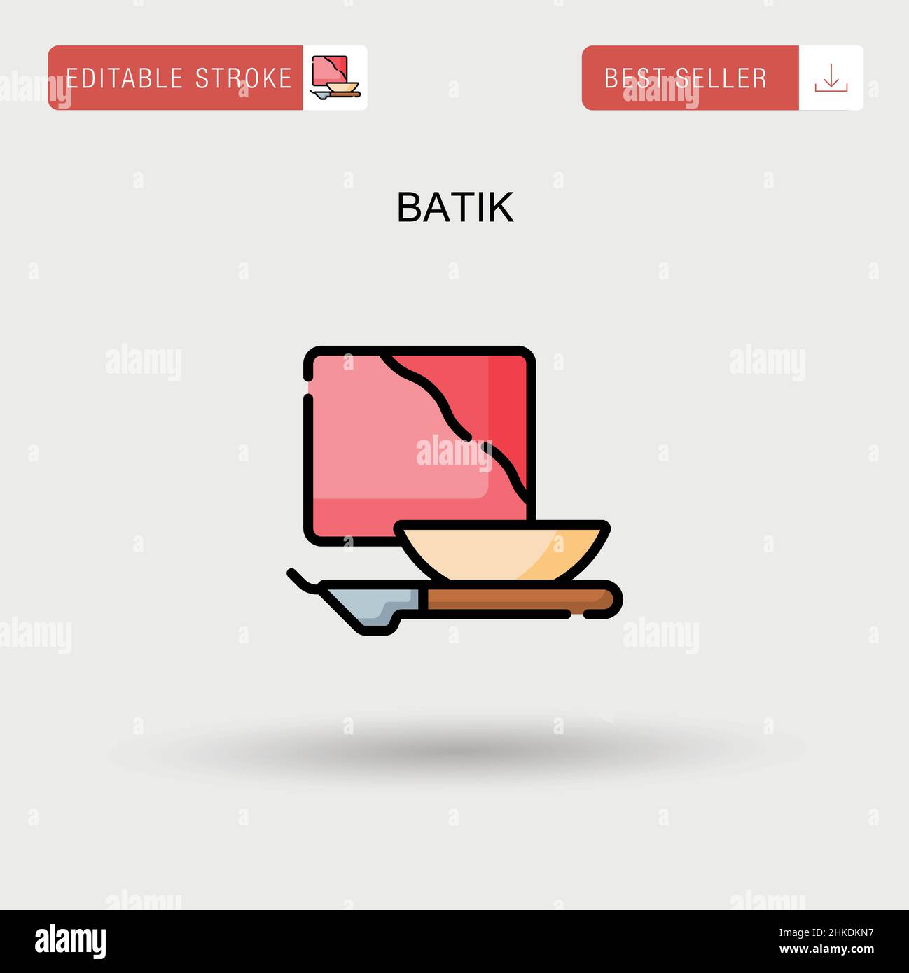 Batik Simple vector icon. Stock Vector