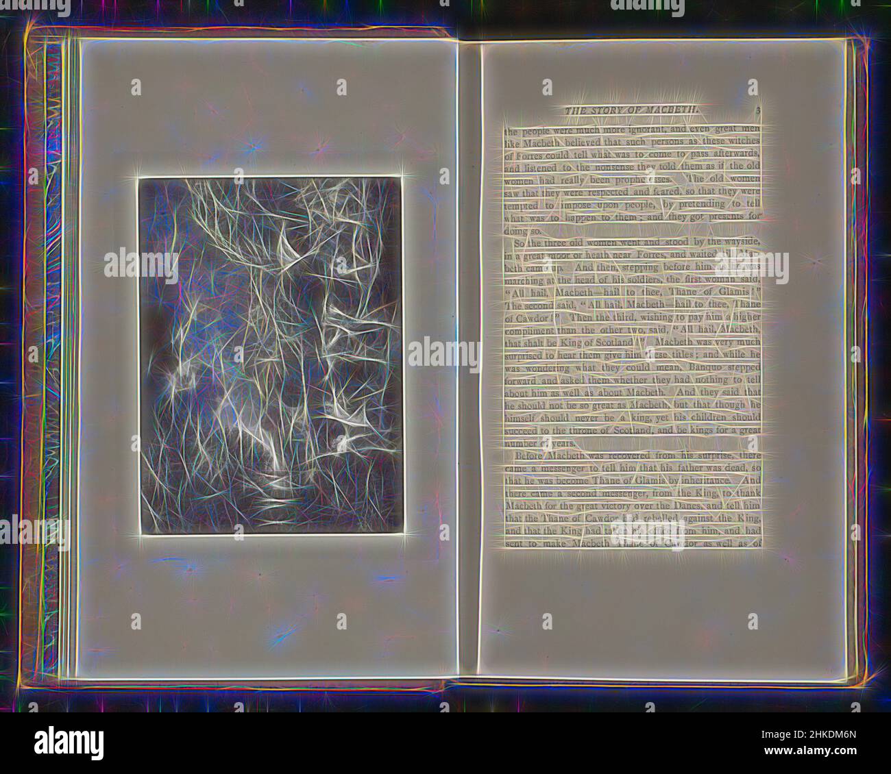 Inspired by Macbeth, maker:, c. 1874 - in or before 1884, paper, height 86 mm × width 116 mm, Reimagined by Artotop. Classic art reinvented with a modern twist. Design of warm cheerful glowing of brightness and light ray radiance. Photography inspired by surrealism and futurism, embracing dynamic energy of modern technology, movement, speed and revolutionize culture Stock Photo