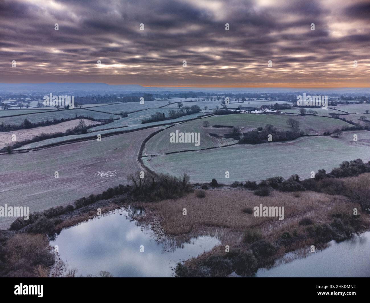 Gloucester and Sharpness Canal running alongside the river Severn Stock