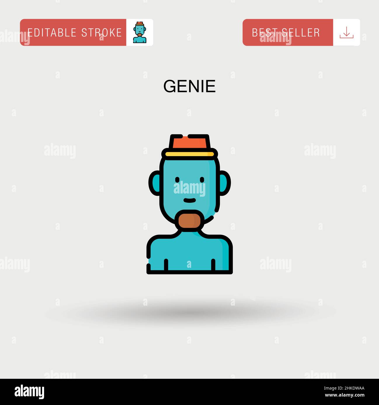 Genie Simple vector icon. Stock Vector