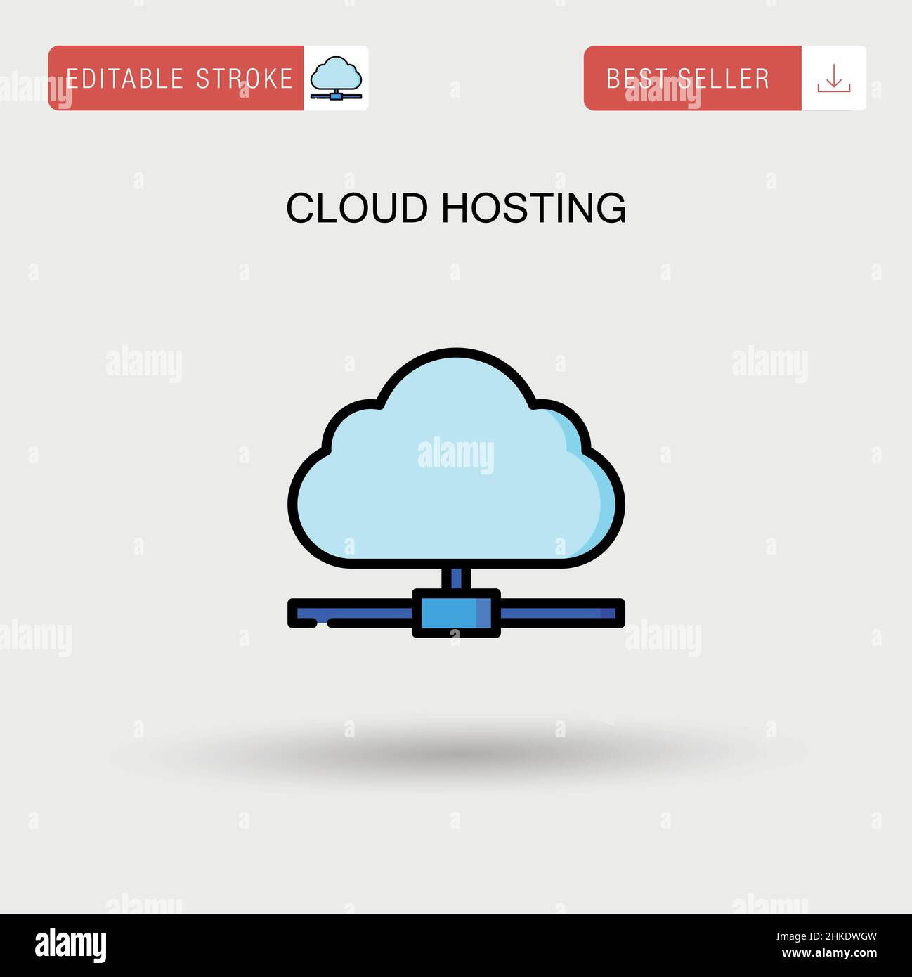 Cloud hosting Simple vector icon. Stock Vector
