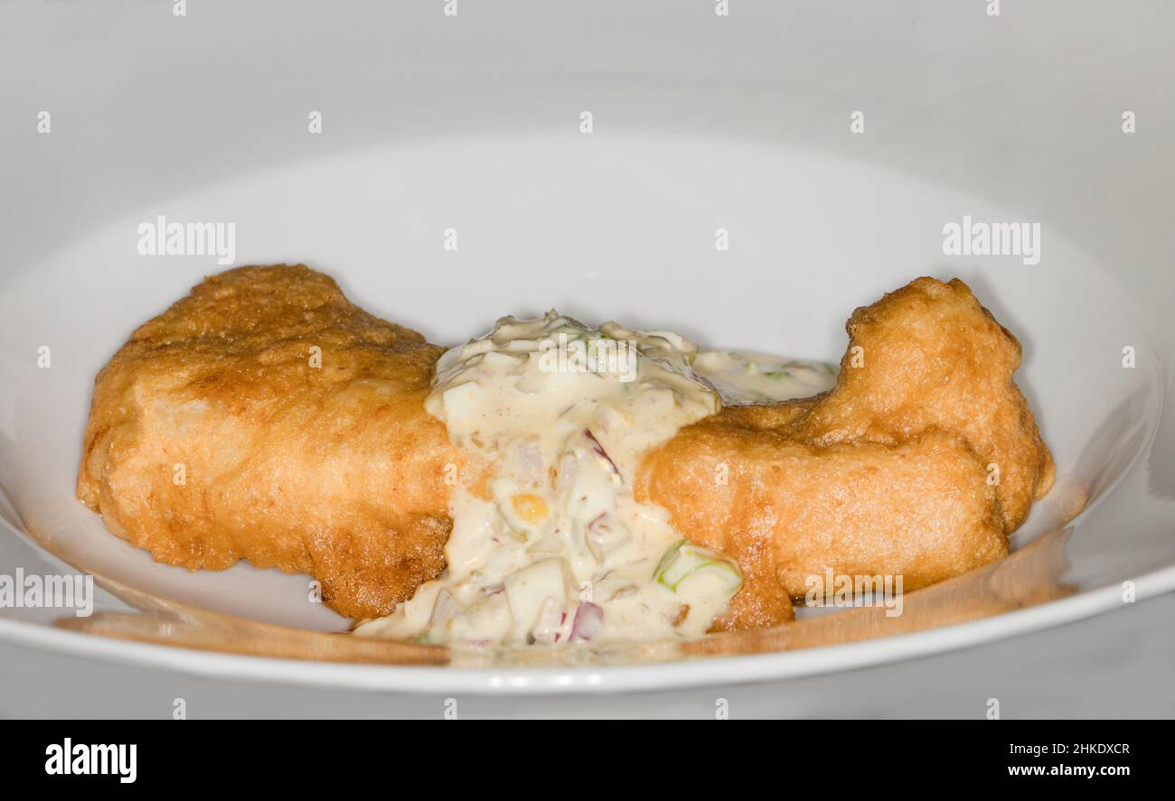 Fried cod Stock Photo