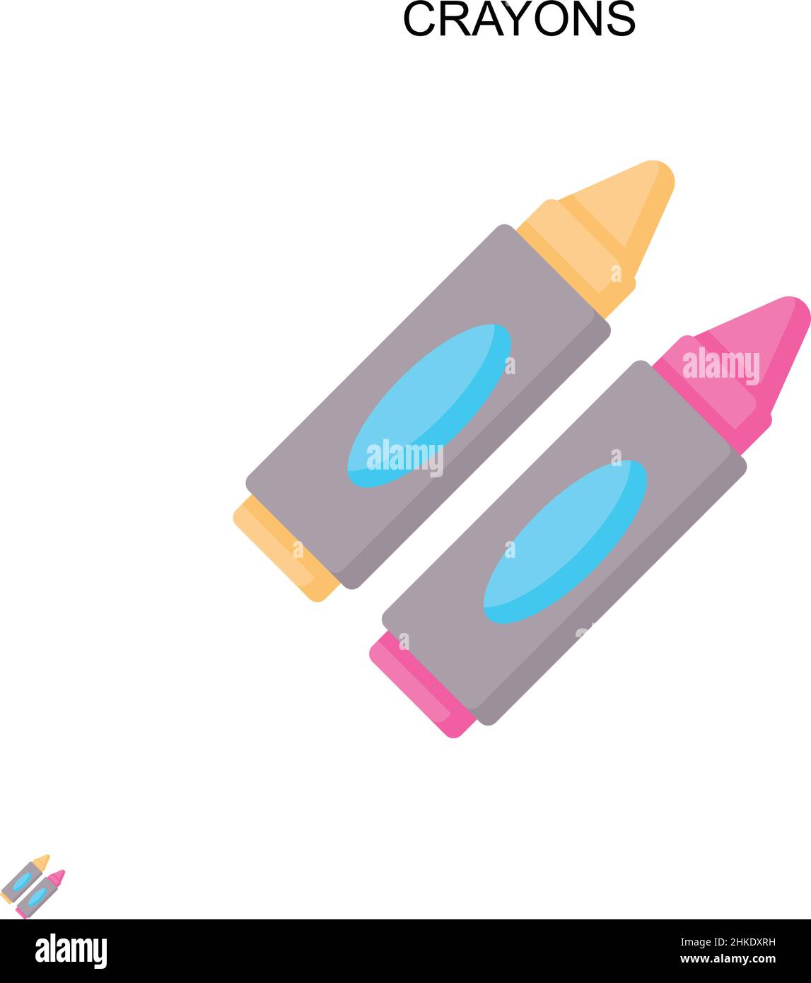 Crayons Simple vector icon. Illustration symbol design template for web ...