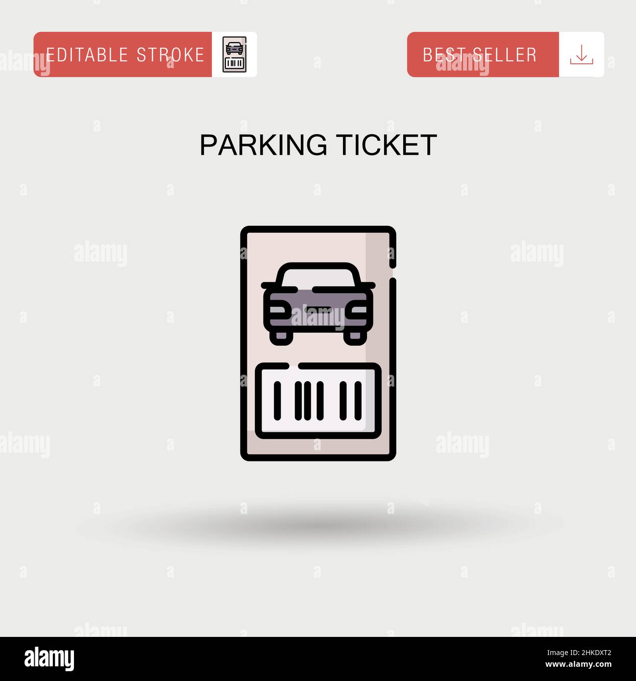Parking ticket Simple vector icon. Stock Vector