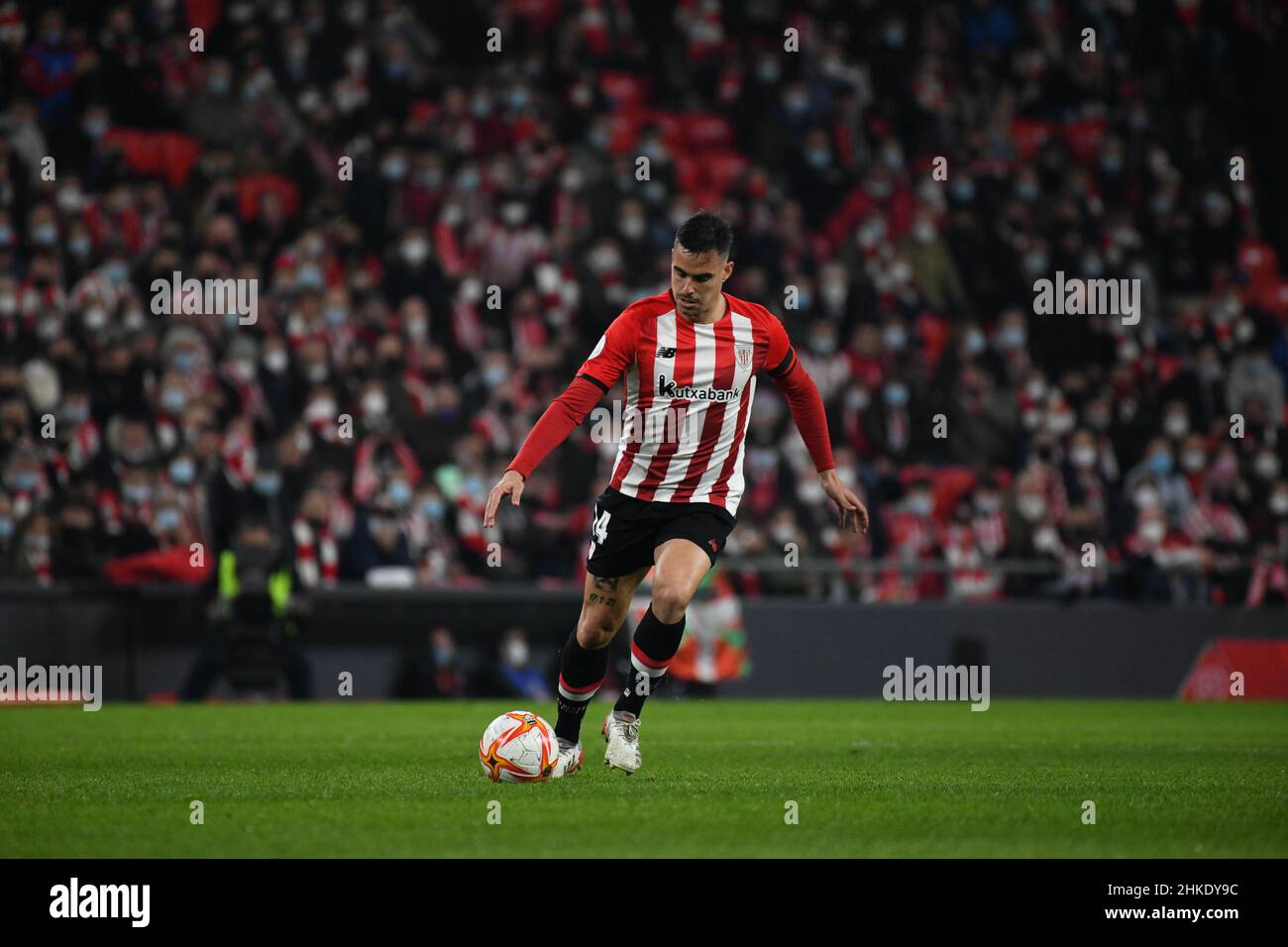 BILBAO, SPAIN - FEBRUARY 3: Dani Garcia of Athletic Bilbao passes the ball during the Copa del Rey quarterfinals match between Athletic Bilbao and Real Madri at San Mamés Stadium on February 3, 2022 in Bilbao, Spain. (Photo by Sara Aribó/PxImages) Stock Photo