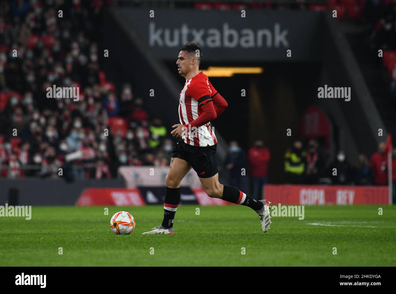 BILBAO, SPAIN - FEBRUARY 3: Dani Garcia of Athletic Bilbao controls the ball during the Copa del Rey quarterfinals match between Athletic Bilbao and Real Madri at San Mamés Stadium on February 3, 2022 in Bilbao, Spain. (Photo by Sara Aribó/PxImages) Stock Photo