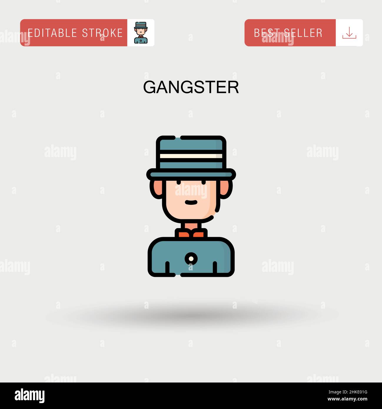 Gangster Simple vector icon. Stock Vector
