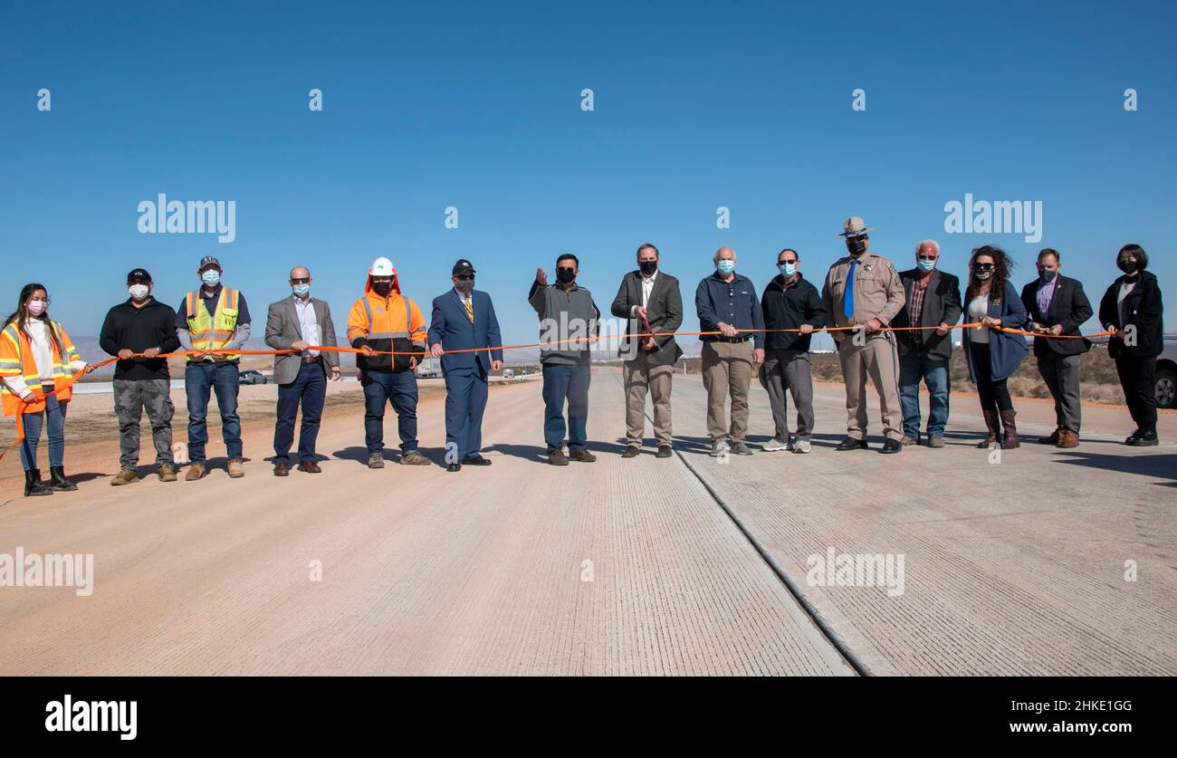 Highway Ribbon A California state highway near the town of Mojave in Kern County is ...