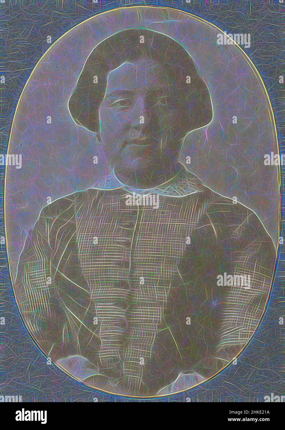 Inspired by Portrait of Charlotte Asser, Eduard Isaac Asser, Amsterdam, c. 1852, paper, salted paper print, height 101 mm × width 71 mm, Reimagined by Artotop. Classic art reinvented with a modern twist. Design of warm cheerful glowing of brightness and light ray radiance. Photography inspired by surrealism and futurism, embracing dynamic energy of modern technology, movement, speed and revolutionize culture Stock Photo