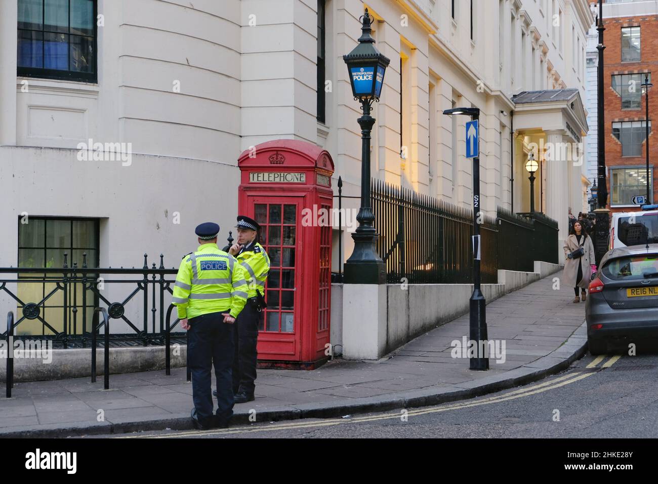 London, UK. General view of Charing Cross Police Station with police