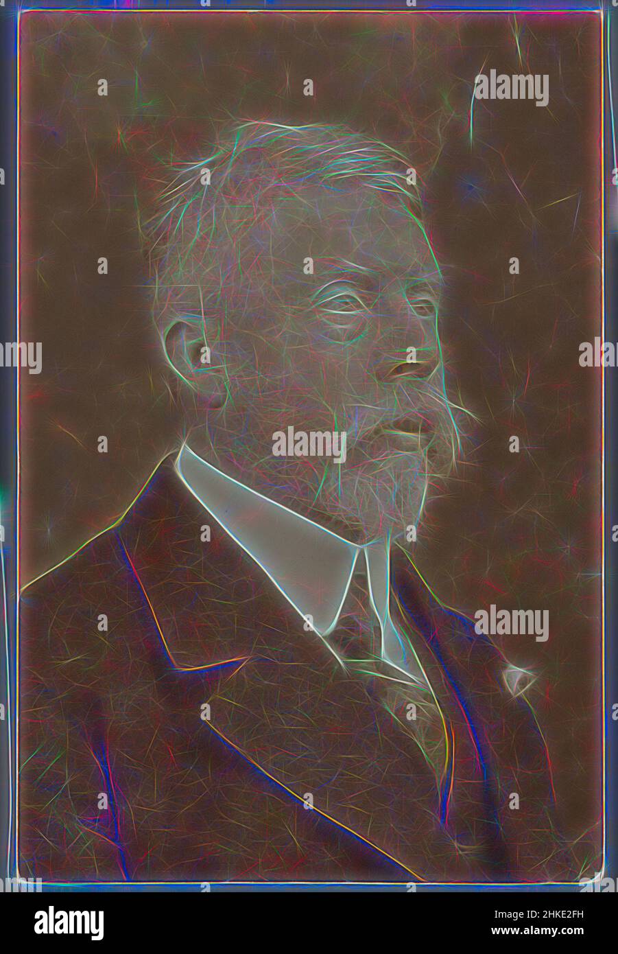Inspired by Portrait of George Hendrik Breitner, c. 1920, height 103 mm × width 70 mm, Reimagined by Artotop. Classic art reinvented with a modern twist. Design of warm cheerful glowing of brightness and light ray radiance. Photography inspired by surrealism and futurism, embracing dynamic energy of modern technology, movement, speed and revolutionize culture Stock Photo