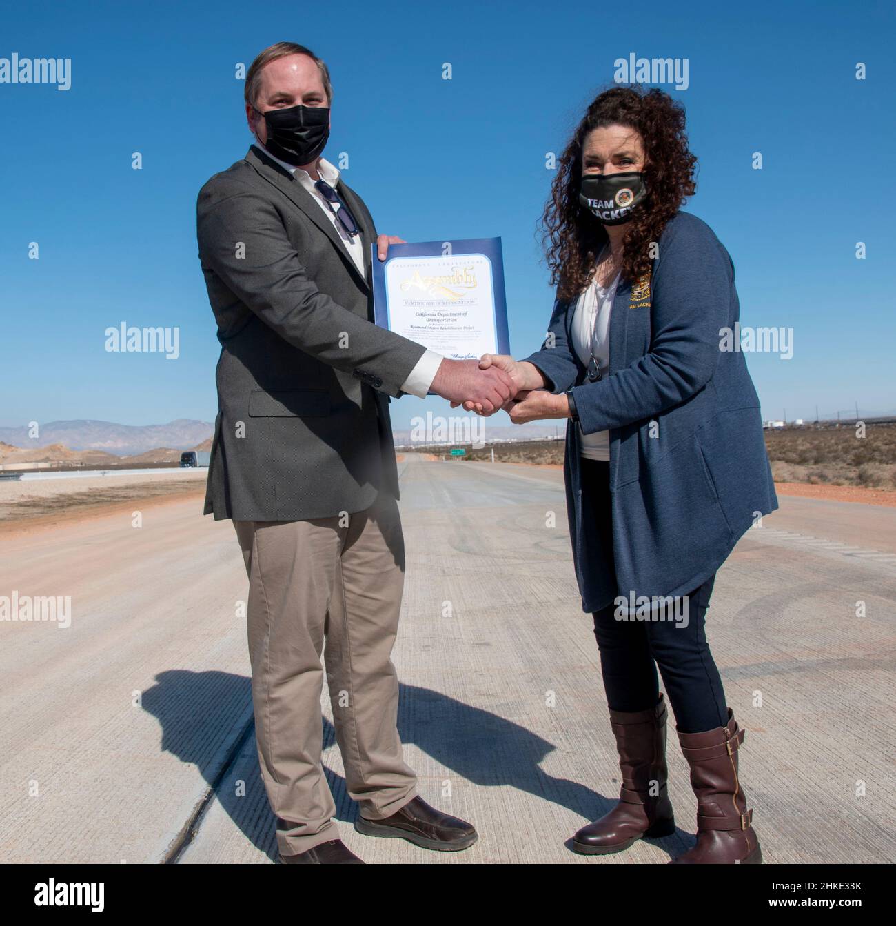 A California State Highway Near The Town Of Mojave In Kern County Is ...