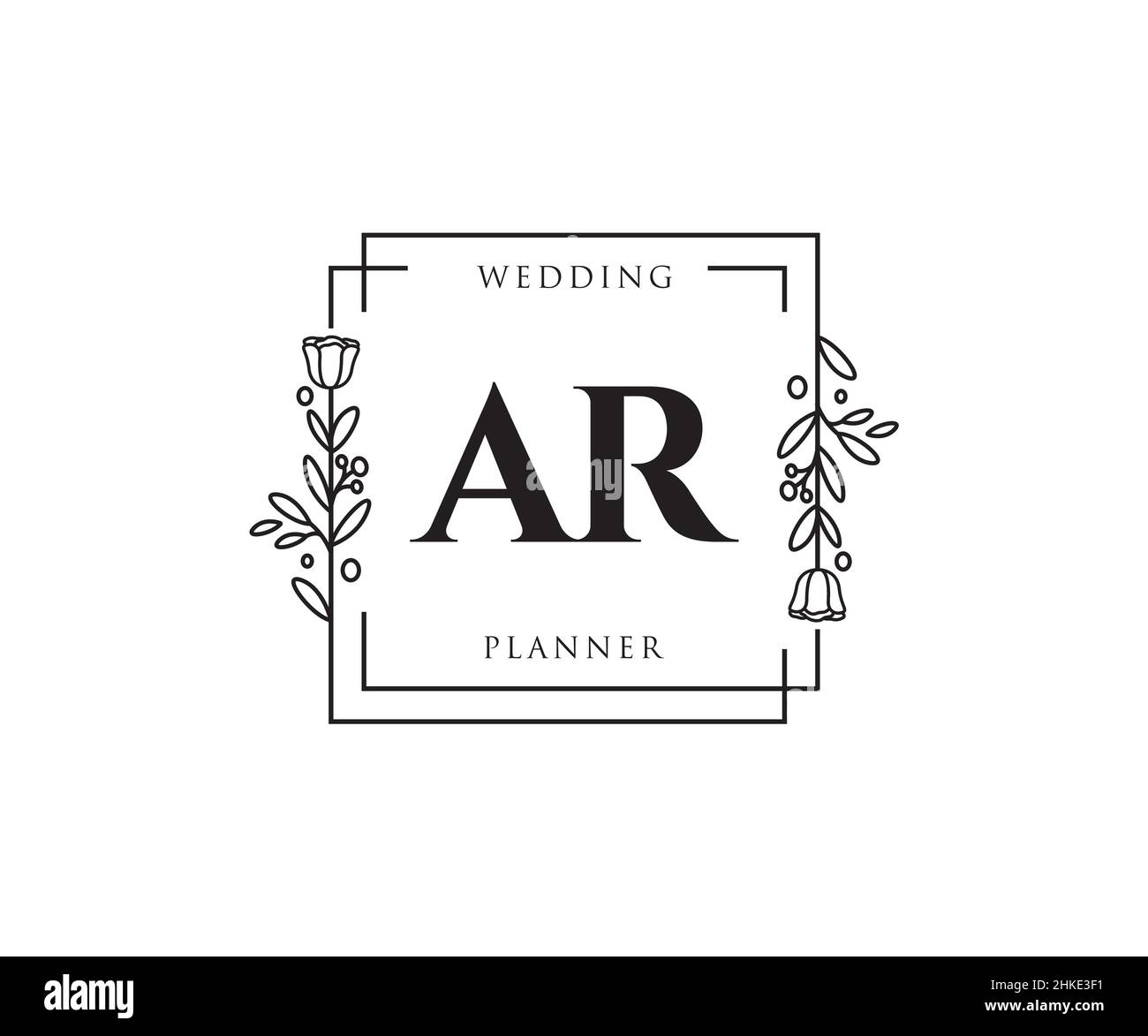 AR feminine logo. Usable for Nature, Salon, Spa, Cosmetic and Beauty Logos. Flat Vector Logo Design Template Element. Stock Vector