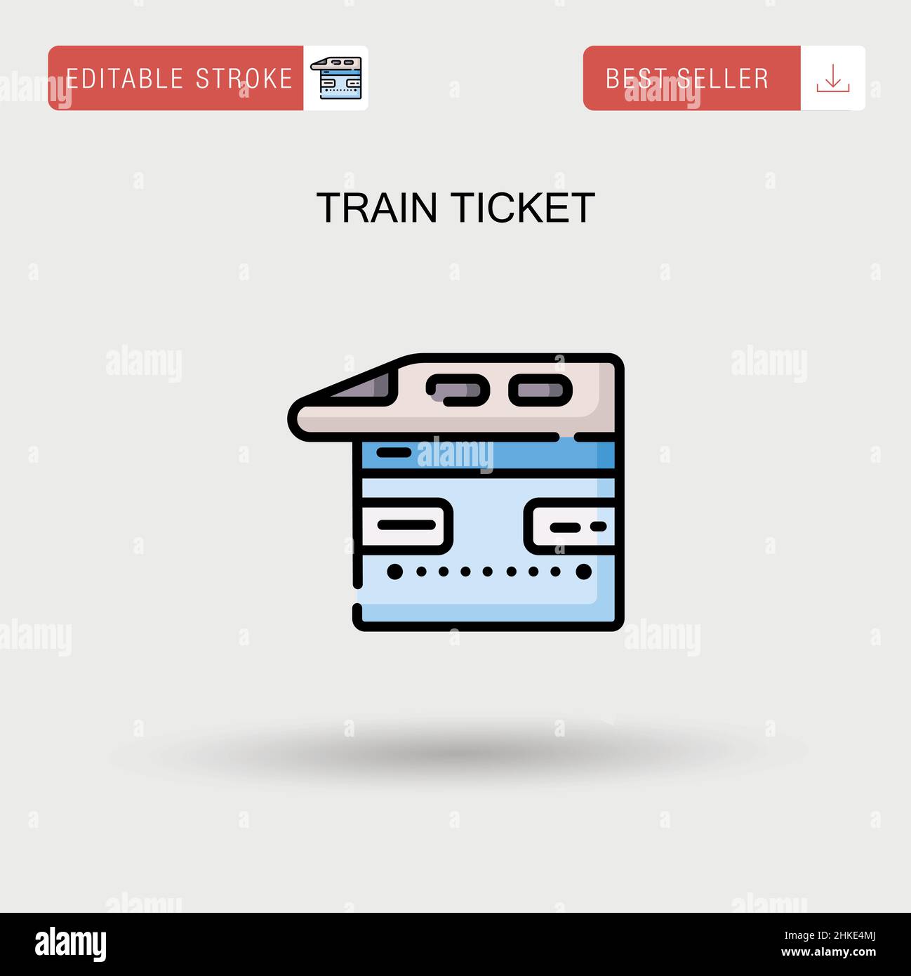 Train ticket Simple vector icon. Stock Vector