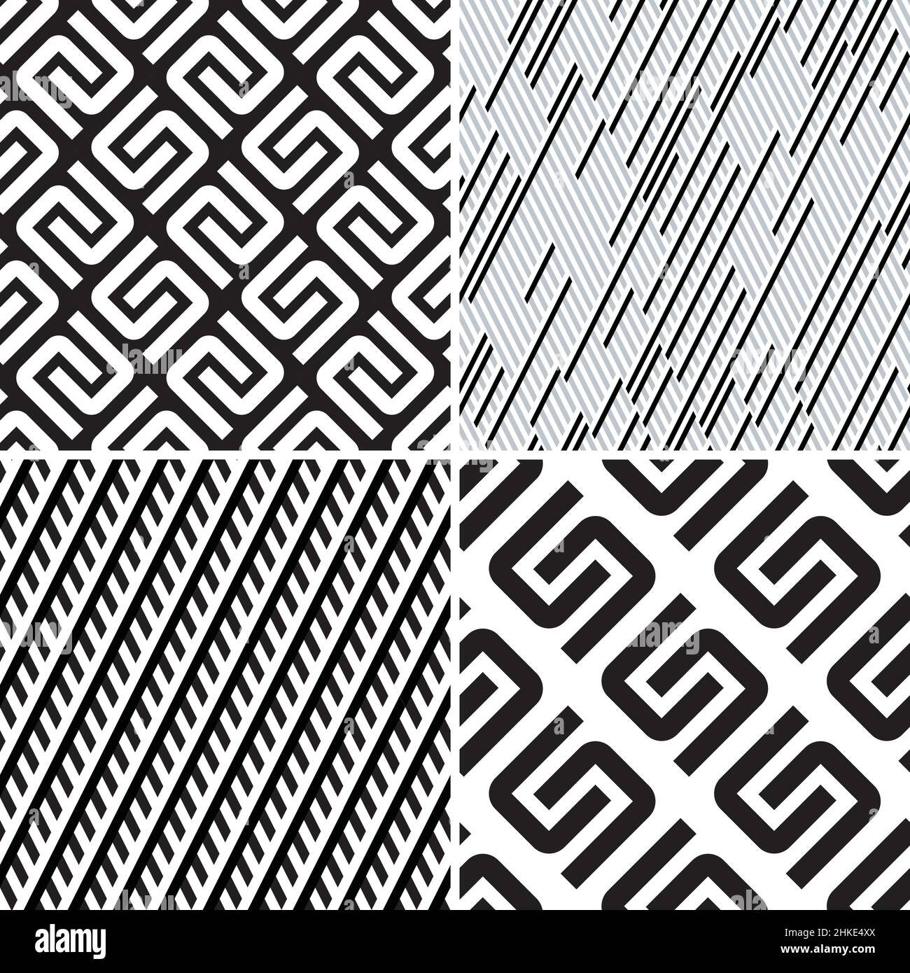 4 different vector patterns in the same package(eps). One pattern is paid and 3 are free (white dividing lines) Stock Vector