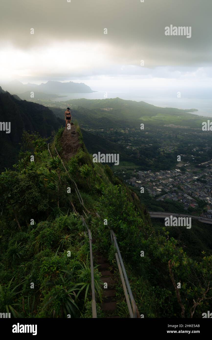 Stairway to heaven oahu hawaii hi-res stock photography and images - Alamy