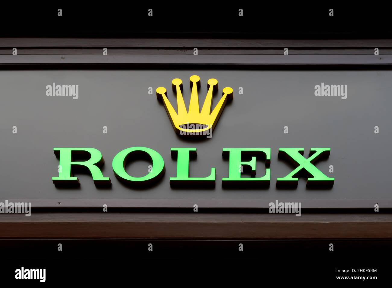Austria, 2022: The Rolex company logo on the exterior of a shopfront in  Klagenfurt Stock Photo - Alamy