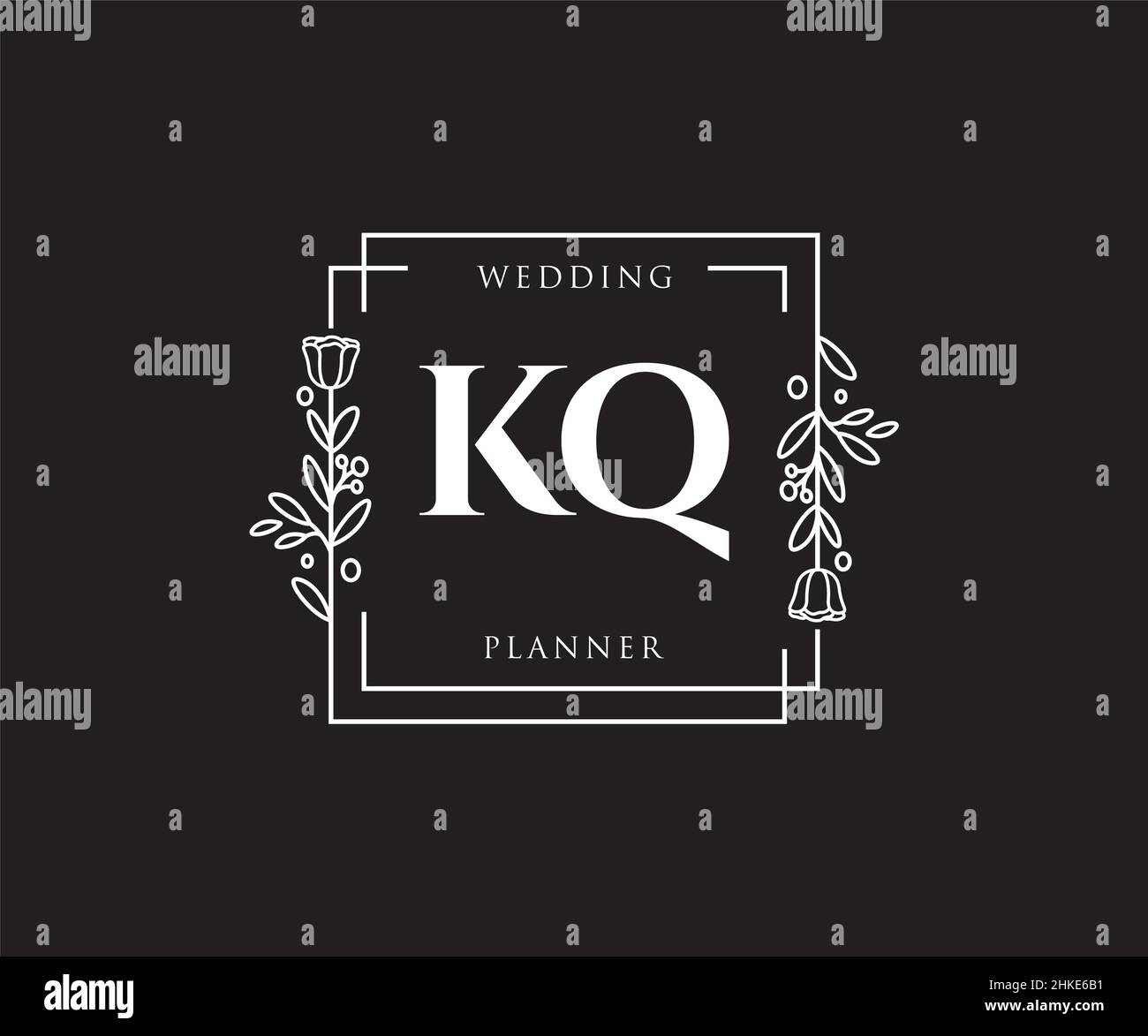 KQ feminine logo. Usable for Nature, Salon, Spa, Cosmetic and Beauty ...