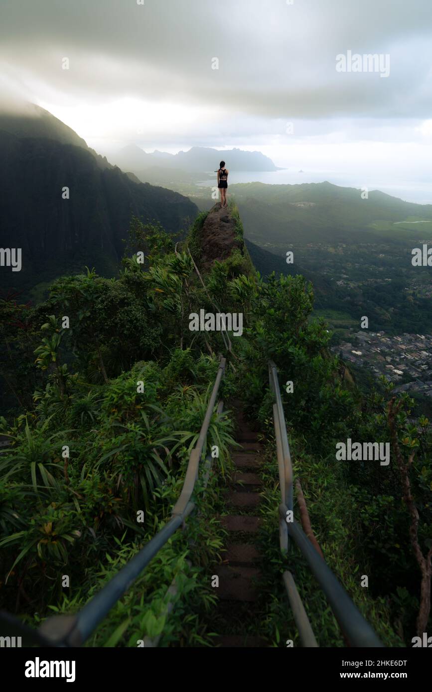 Oahu island stairway to heaven hi-res stock photography and images - Alamy