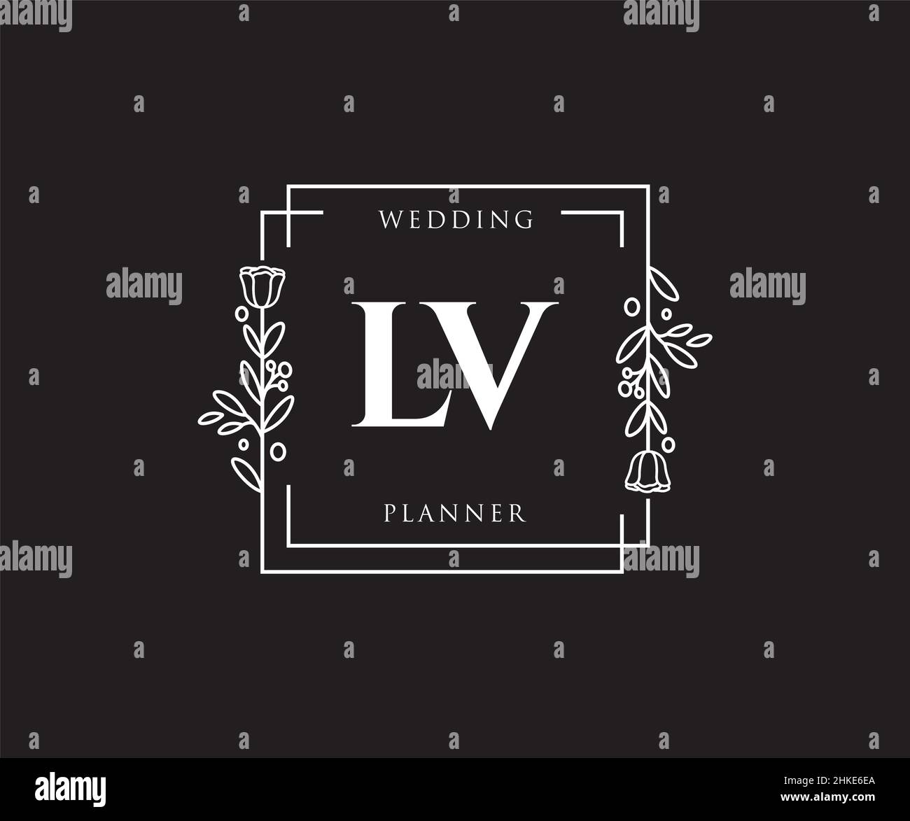 Lv logo with negative space triangle and circle Vector Image
