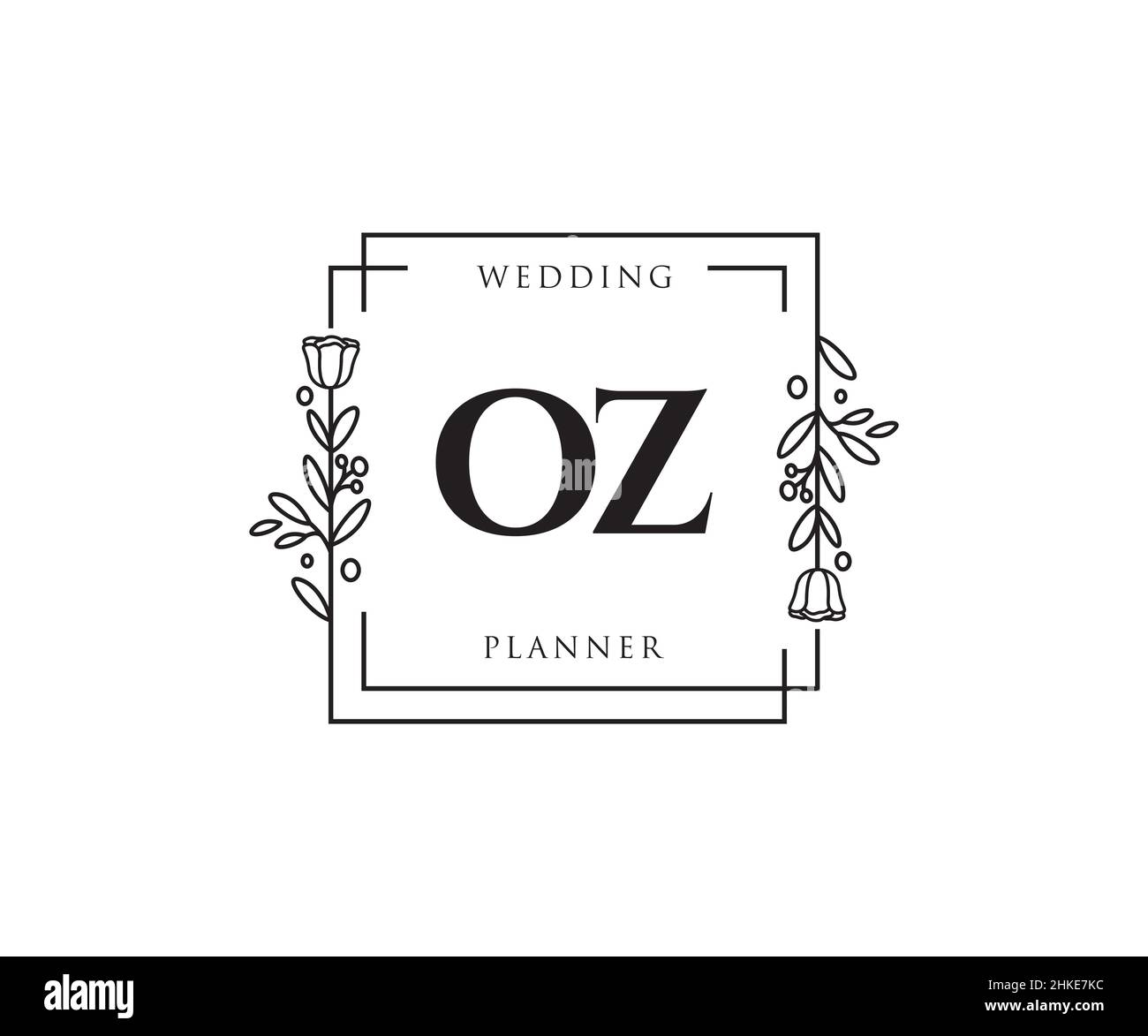 OZ feminine logo. Usable for Nature, Salon, Spa, Cosmetic and Beauty Logos. Flat Vector Logo Design Template Element. Stock Vector