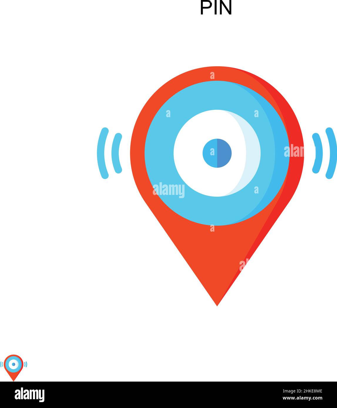 Pin Simple vector icon. Illustration symbol design template for web ...