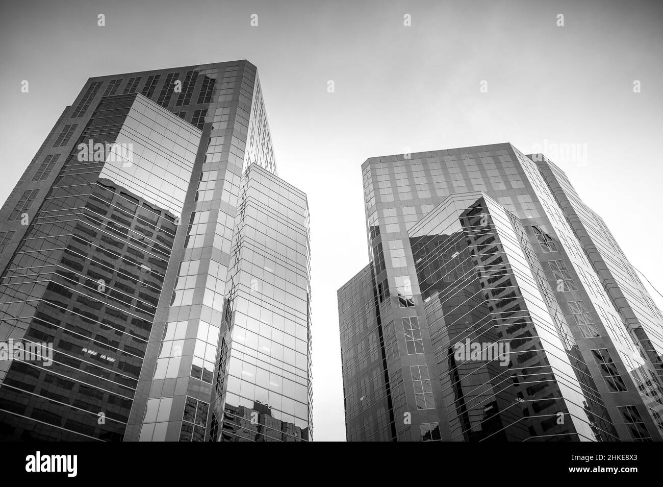 Black and white photo of office towers in Calgary, Alberta Stock Photo ...