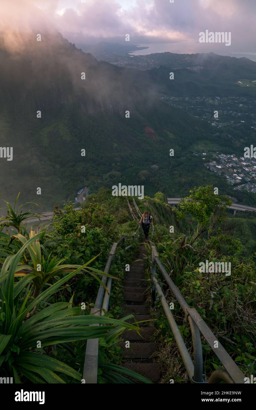 Pali highway oahu hawaii hi-res stock photography and images - Alamy