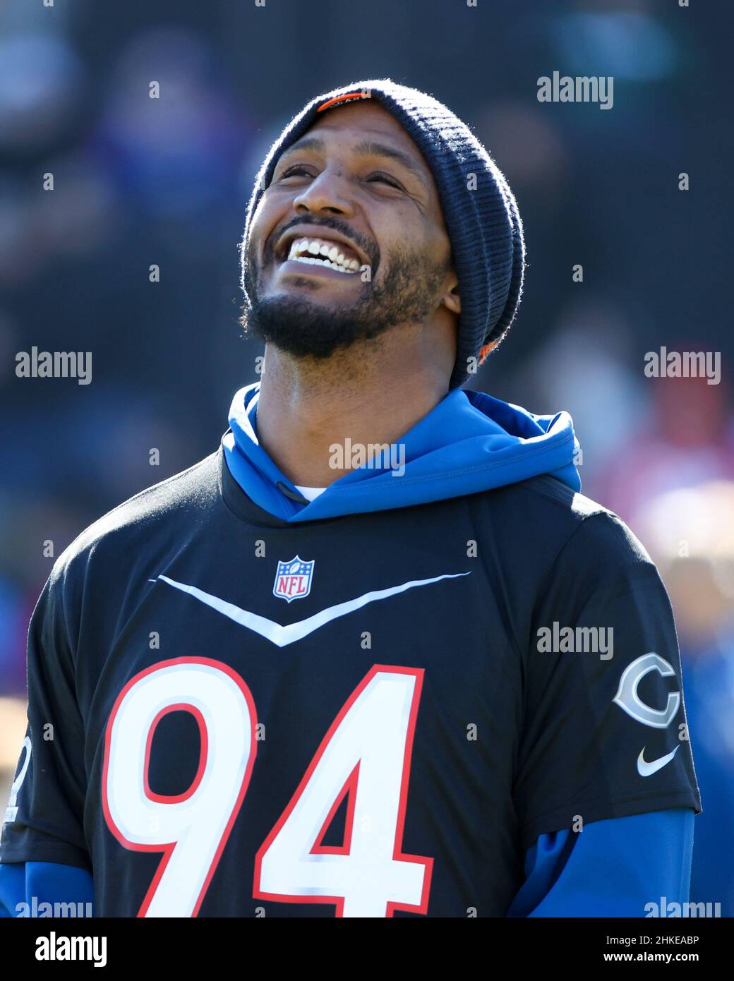 GREEN BAY, WI - SEPTEMBER 18: Chicago Bears linebacker Robert Quinn (94)  looks into the stands during a game between the Green Bay Packers and the Chicago  Bears on September 18, 2022