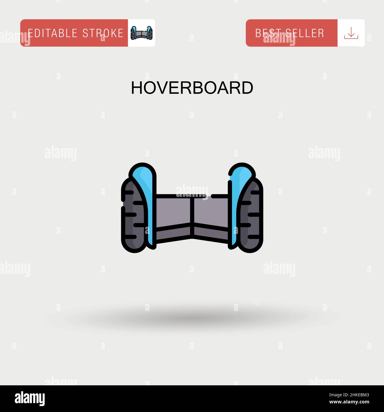 Hoverboard Simple vector icon. Stock Vector