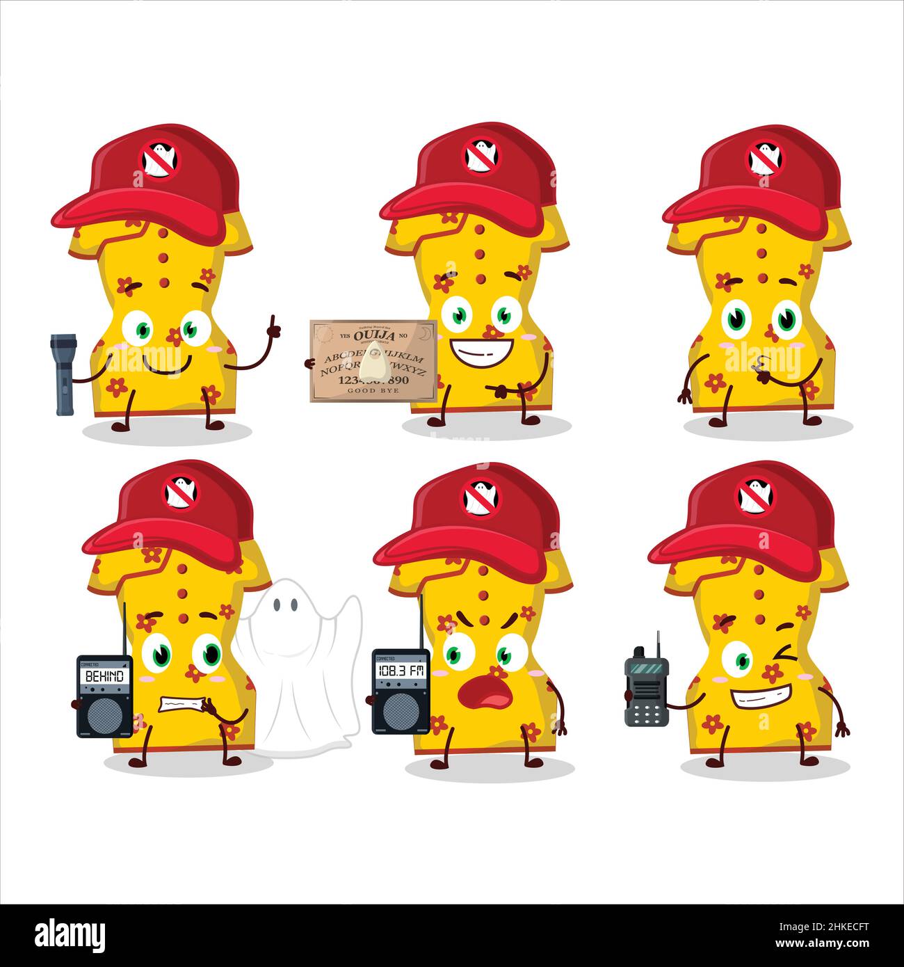 Ghost hunter cartoon yellow clothing of chinese woman character using