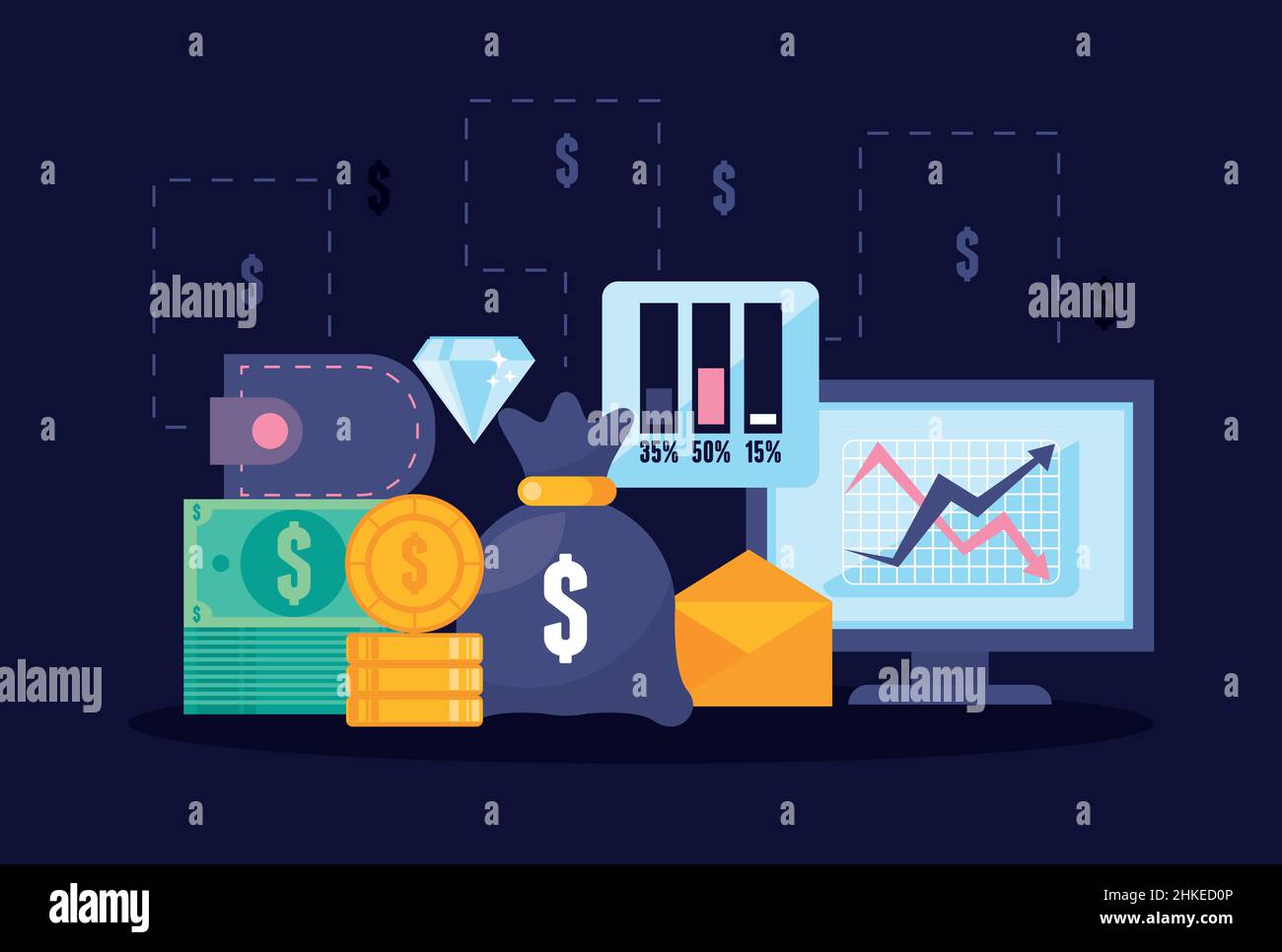 desktop and financial icons Stock Vector Image & Art - Alamy