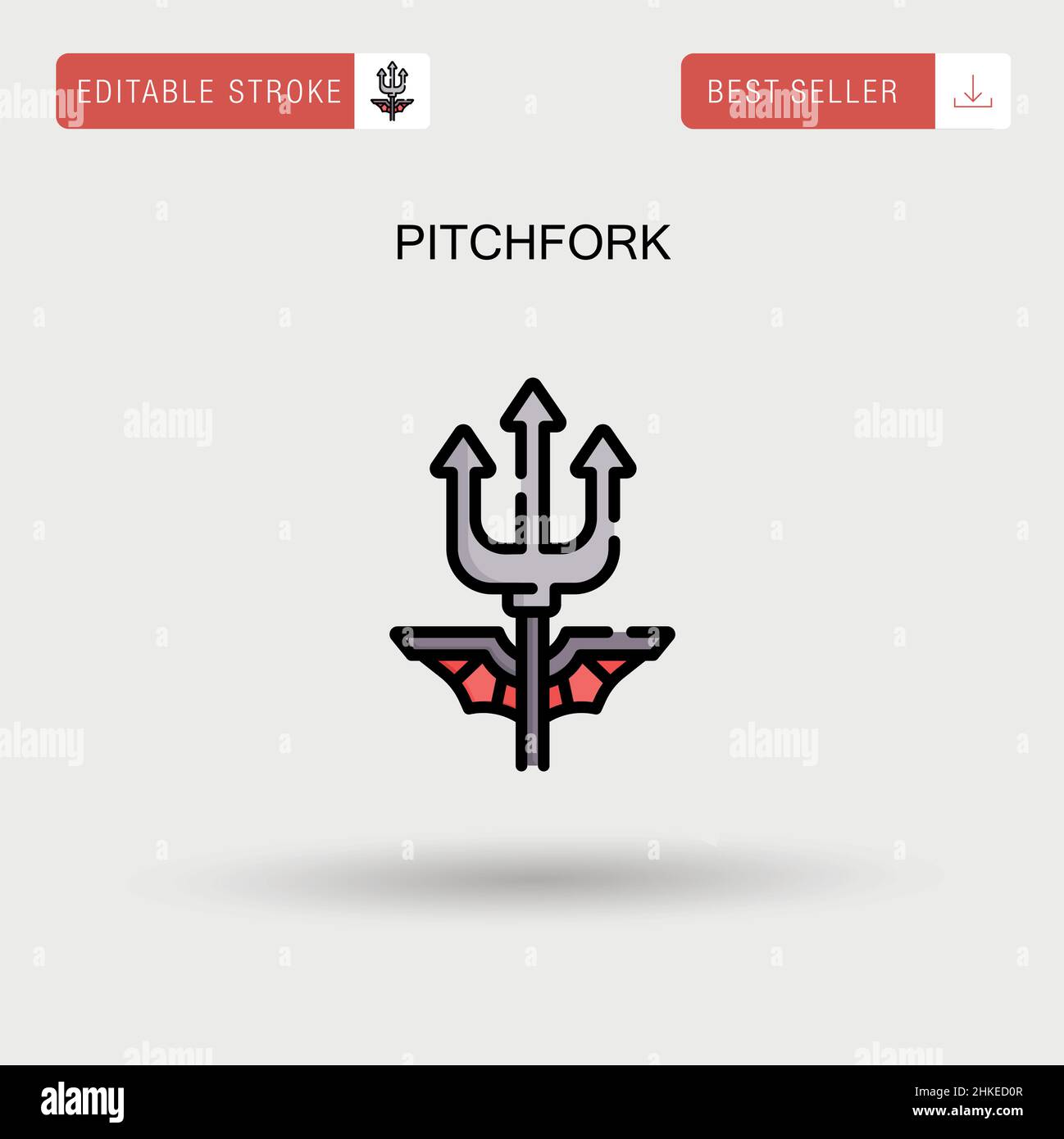 Pitchfork Simple vector icon. Stock Vector