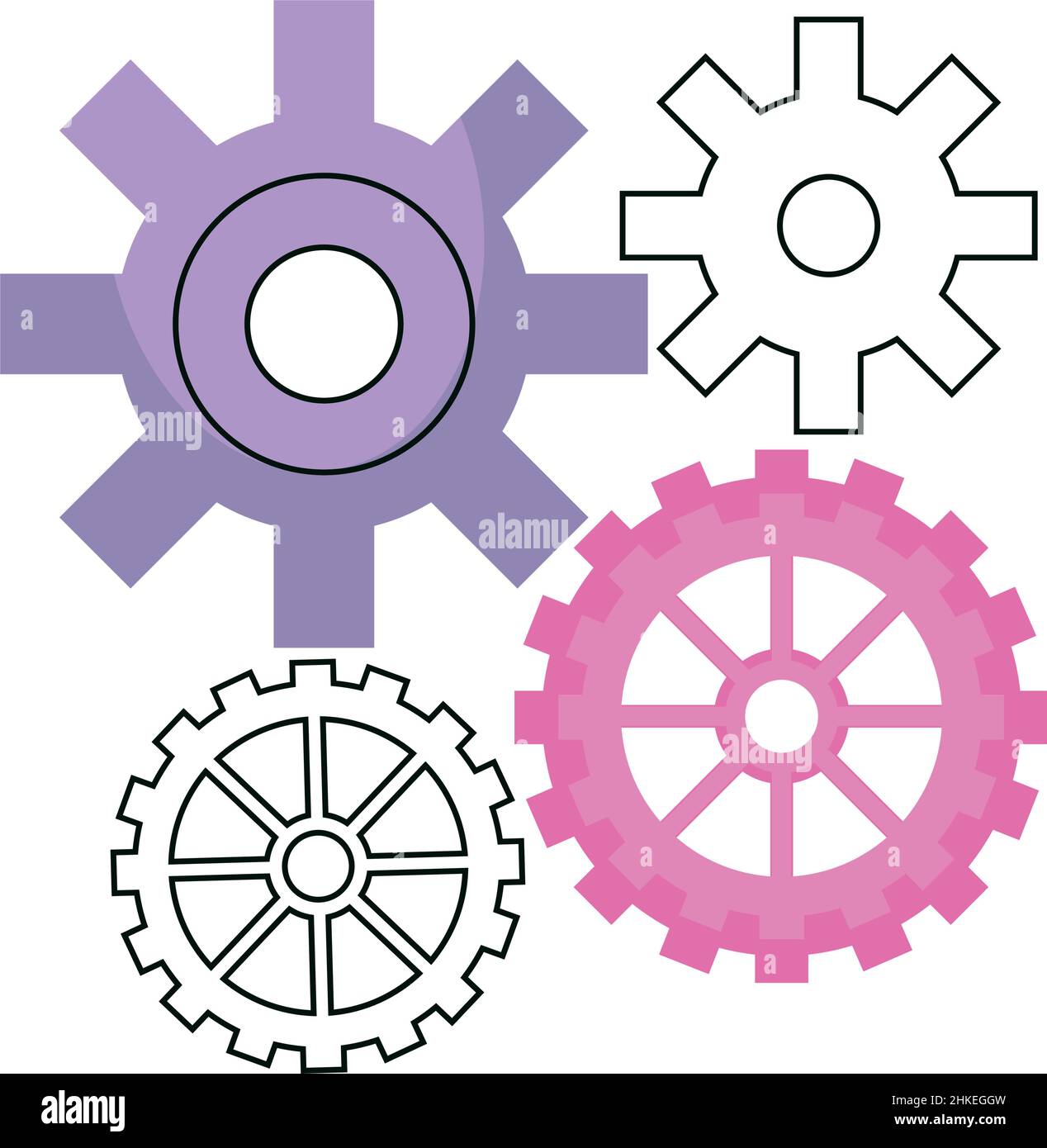 construction gears icons Stock Vector Image & Art - Alamy