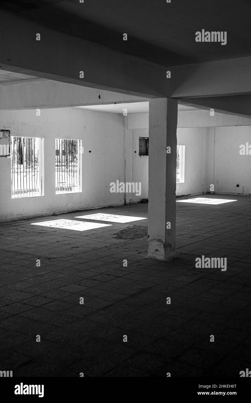 The inside of an empty building, Puerto Penasco, Mexico. Stock Photo
