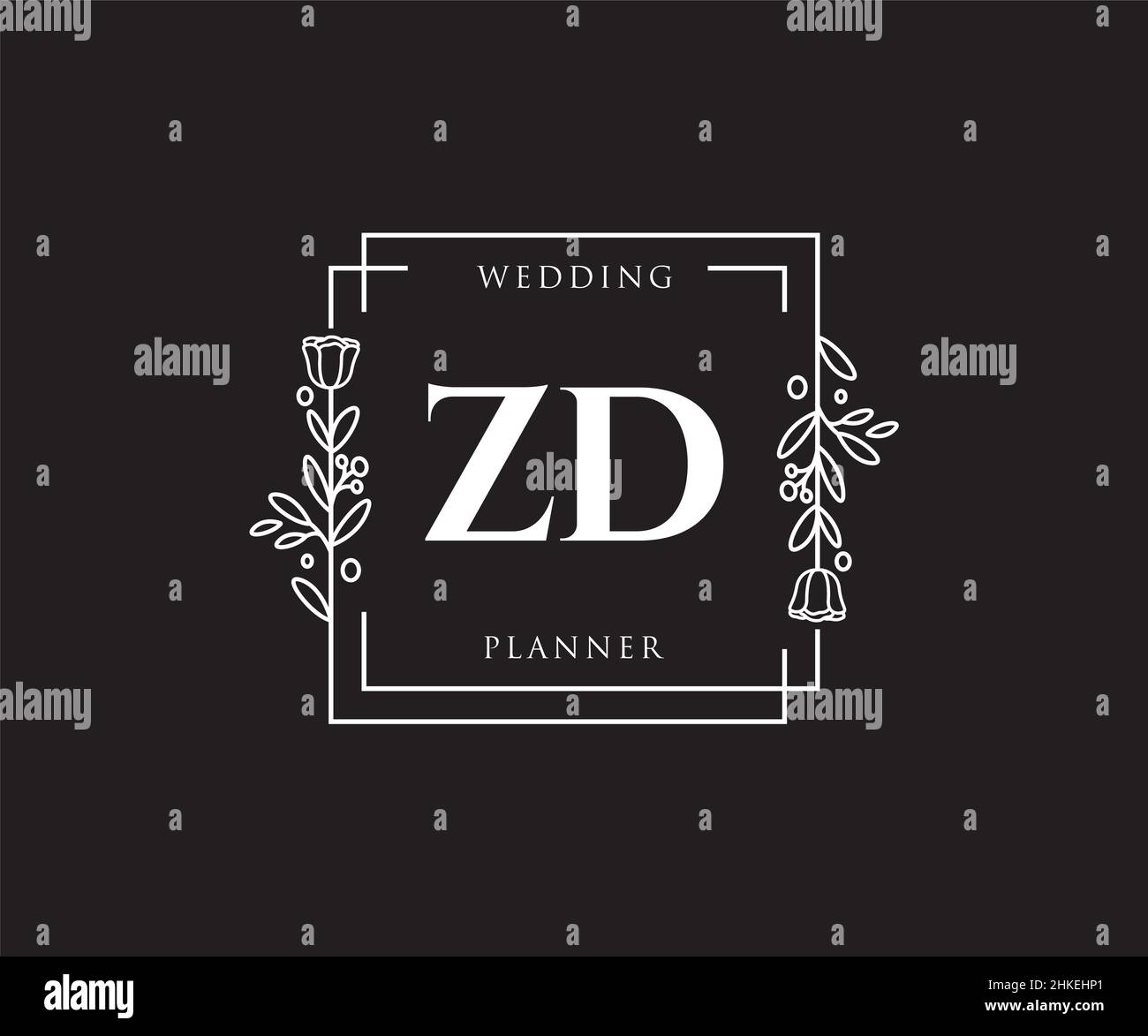 ZD feminine logo. Usable for Nature, Salon, Spa, Cosmetic and Beauty Logos. Flat Vector Logo Design Template Element. Stock Vector