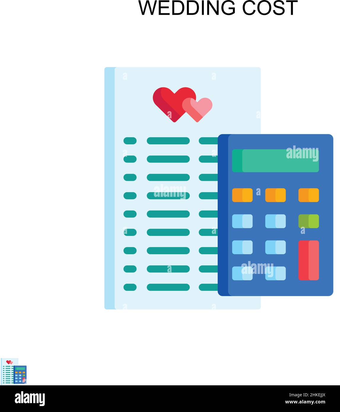 Wedding cost Simple vector icon. Illustration symbol design template for web mobile UI element. Stock Vector