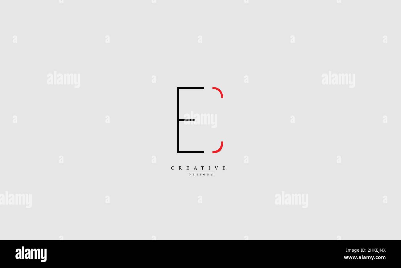 EC CE E C Alphabet letters Initials Monogram logo Stock Vector