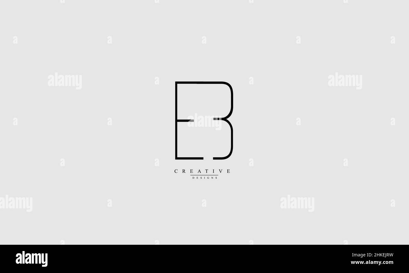 EB BE E B Alphabet letters Initials Monogram logo Stock Vector