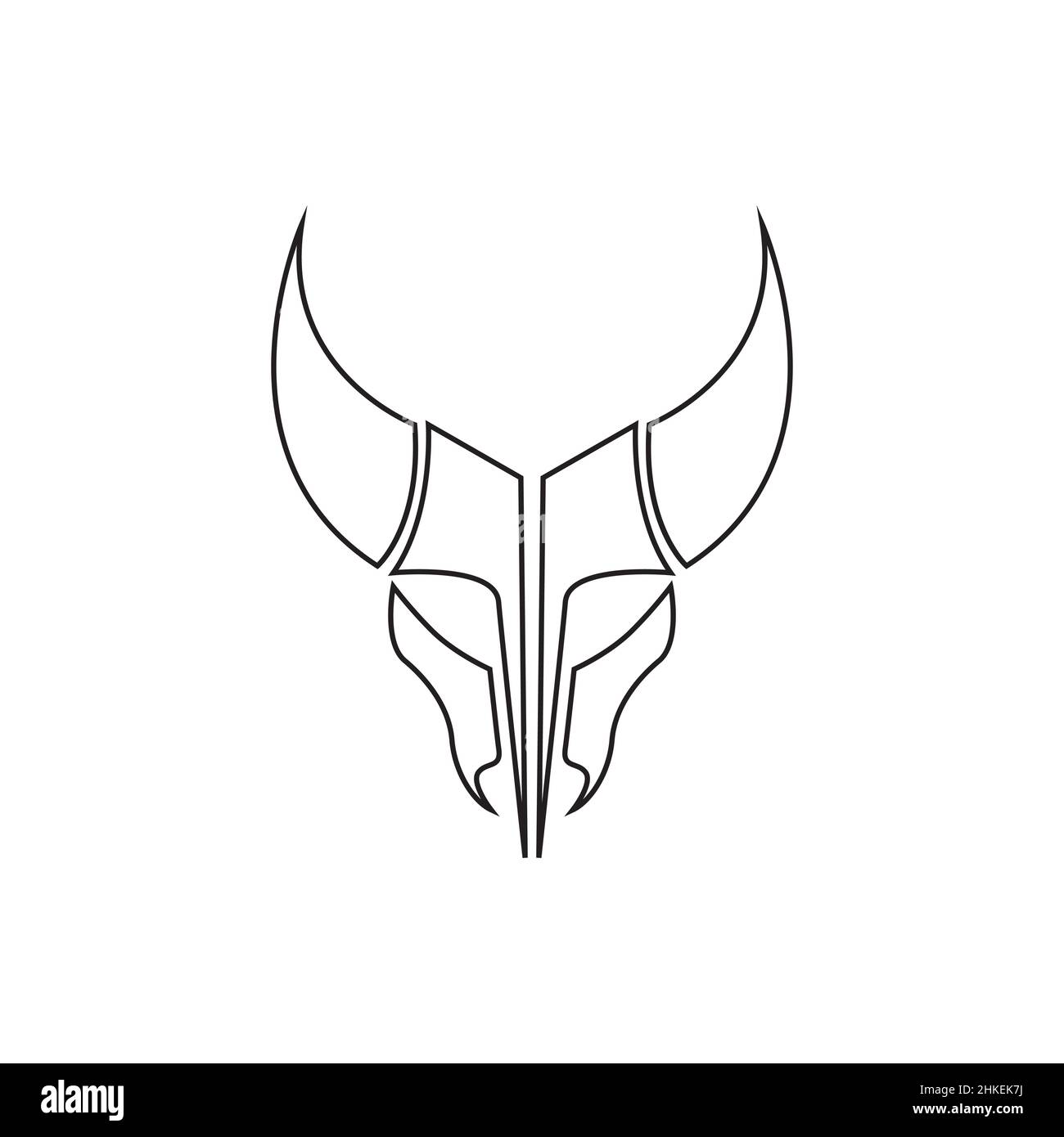 line black skull cow logo design, vector graphic symbol icon ...