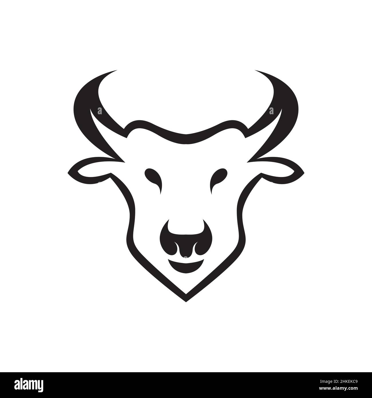 isolated modern head cow logo design, vector graphic symbol icon ...