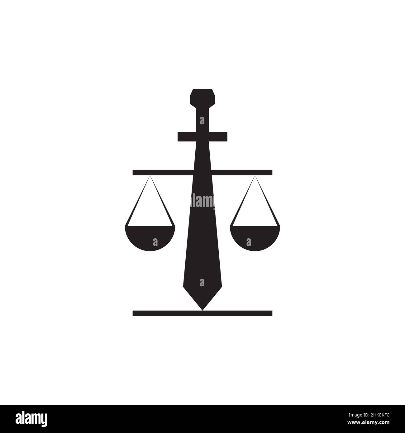 sword with justice scale logo design, vector graphic symbol icon