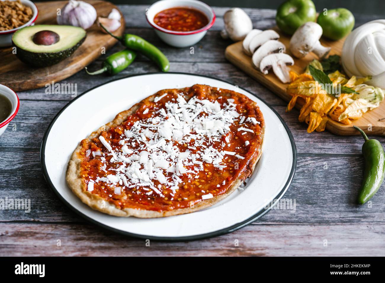 Memela, sope, quesadilla poblana typical food in the breakfast of the
