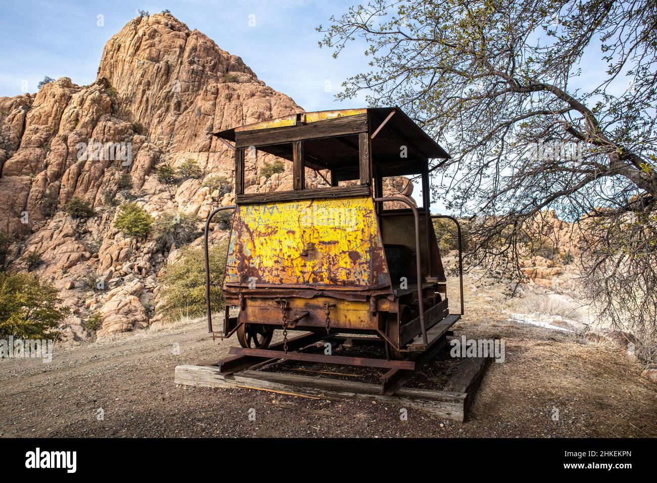 Old rail car in the Prescott Valley, Arizona Stock Photo Alamy